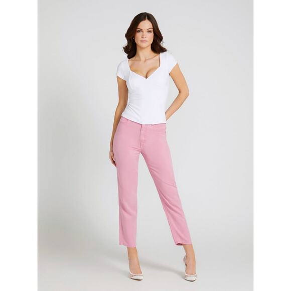 NWT Guess Eco White Nataly Rib Knit Top Size Xl - Picture 2 of 8